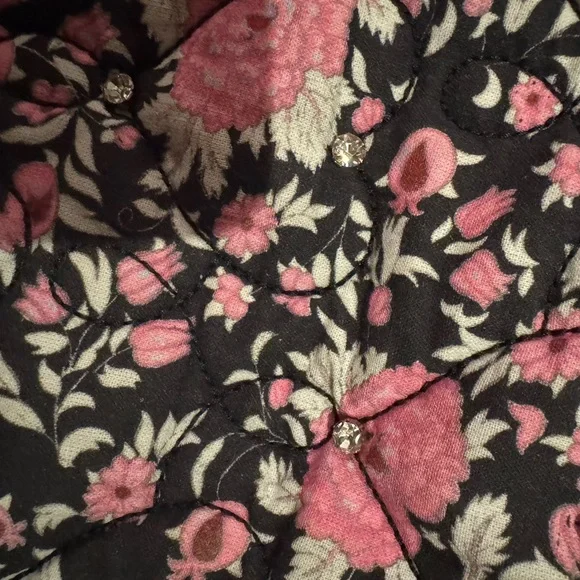 LoveShackFancy Black and Pink Floral Tote Bag - Picture 4 of 4